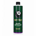 A 2 litre bottle of Better Car Care Quick Detailer, featuring a dark green label with a black and white 8-ball logo and gold lettering, topped with a black cap.